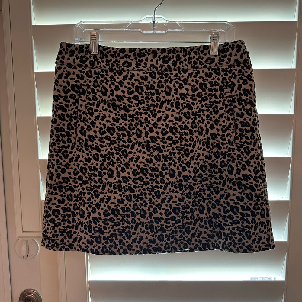 LOFT Black and Tan Animal Print Skirt